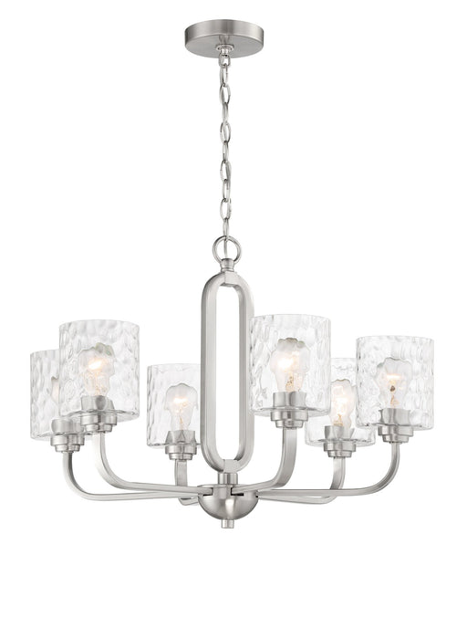 Collins 6 Light 26" Chandelier in Brushed Polished Nickel