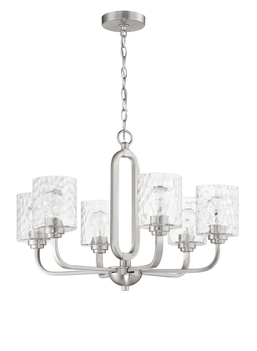 Collins 6 Light 26" Chandelier in Brushed Polished Nickel