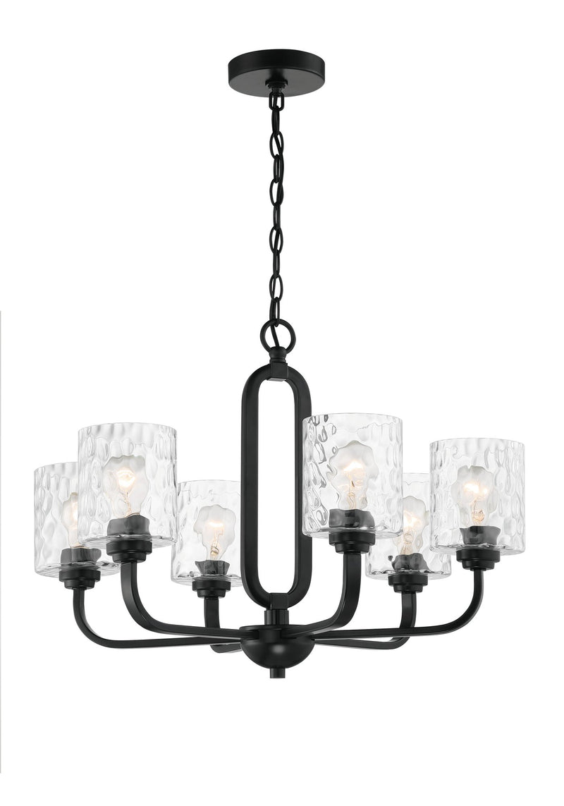 Collins 6 Light 26" Chandelier in Flat Black