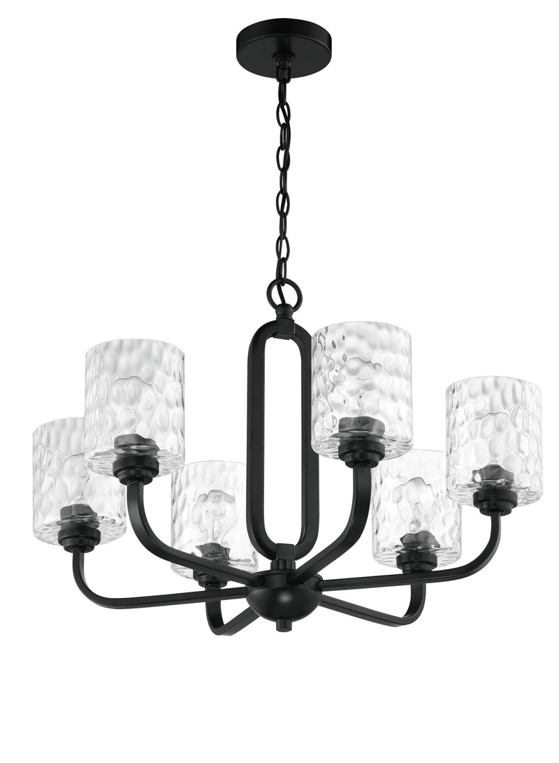 Collins 6 Light 26" Chandelier in Flat Black