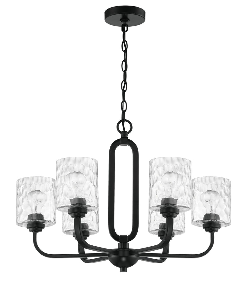 Collins 6 Light 26" Chandelier in Flat Black