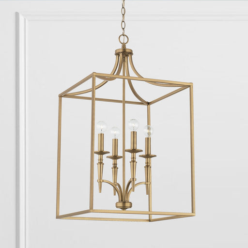 Abbie 4-Light Chandelier in Aged Brass