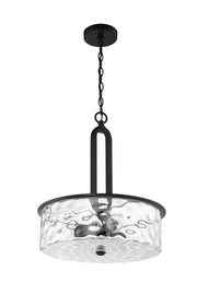 Collins 3 Light 17.75" Pendant in Flat Black