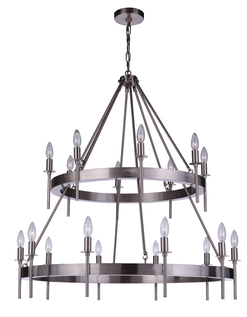Larrson 18 Light 36" Chandelier in Brushed Polished Nickel