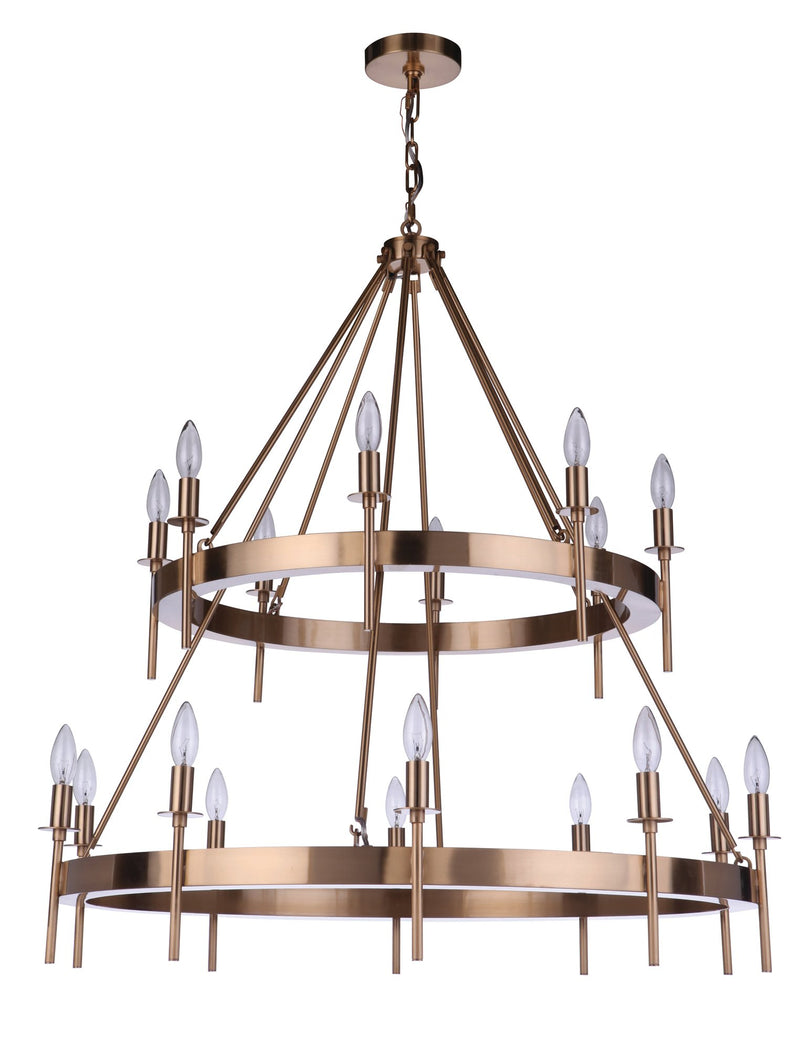Larrson 18 Light 36" Chandelier in Satin Brass