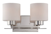 Parallel 2-Light Bath Vanity Light in Polished Nickel