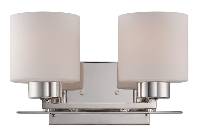Parallel 2-Light Bath Vanity Light in Polished Nickel