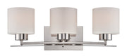 Parallel 3-Light Bath Vanity Light in Polished Nickel