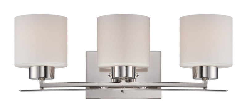 Parallel 3-Light Bath Vanity Light in Polished Nickel