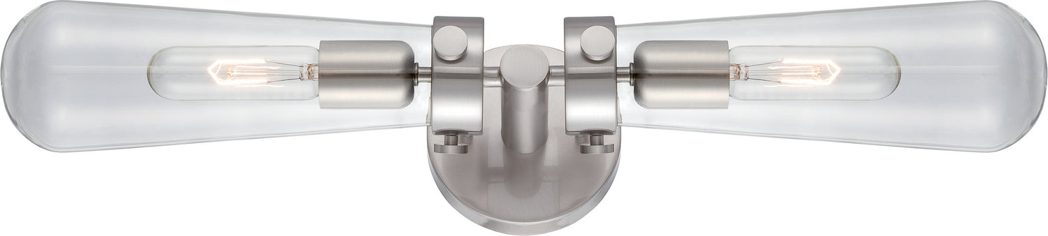 Beaker 2-Light Wall Sconce in Brushed Nickel