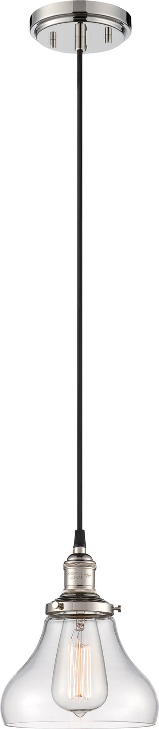 1-Light Vintage Pendant in Polished Nickel