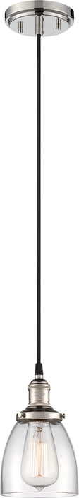 1-Light Vintage Pendant in Polished Nickel