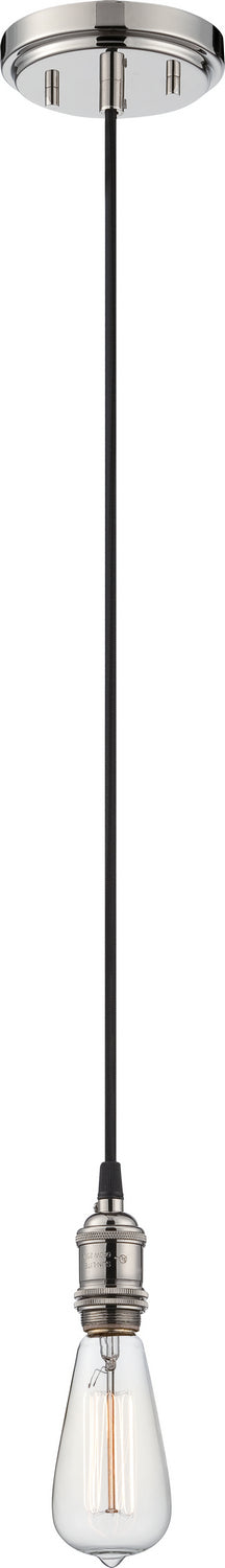 1-Light Vintage Pendant in Polished Nickel