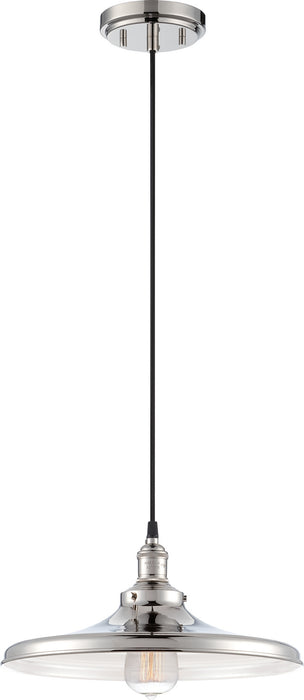 1-Light Vintage Pendant in Polished Nickel