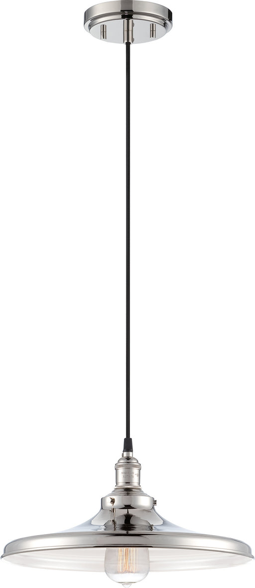 1-Light Vintage Pendant in Polished Nickel
