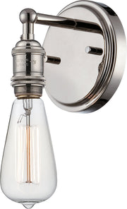 Vintage 4.88" Clear Glass Wall Sconce in Polished Nickel