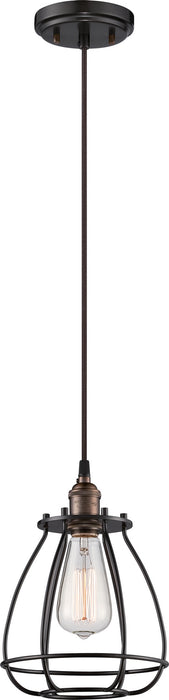 1-Light Vintage Pendant in Rustic Bronze