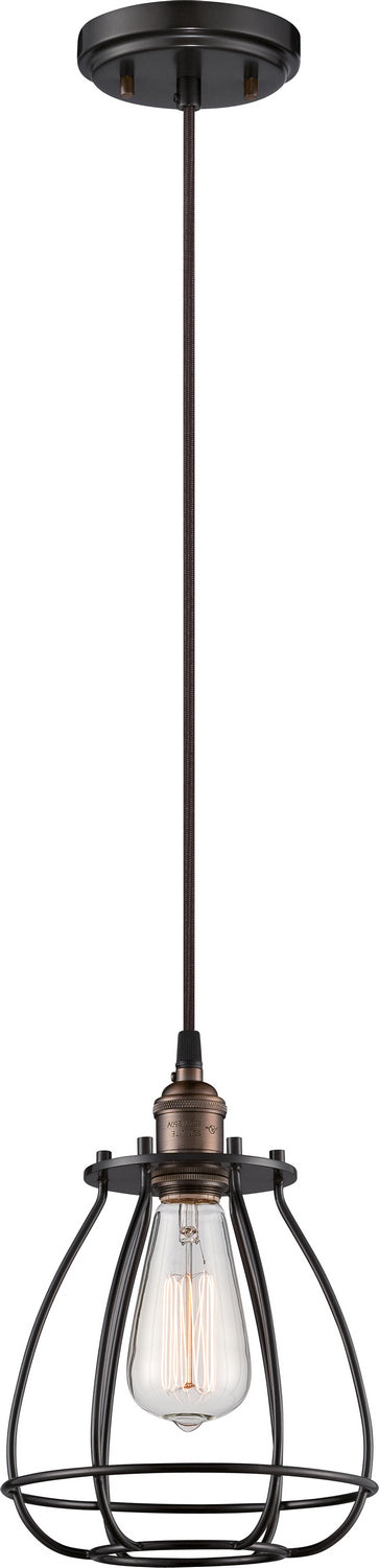 1-Light Vintage Pendant in Rustic Bronze