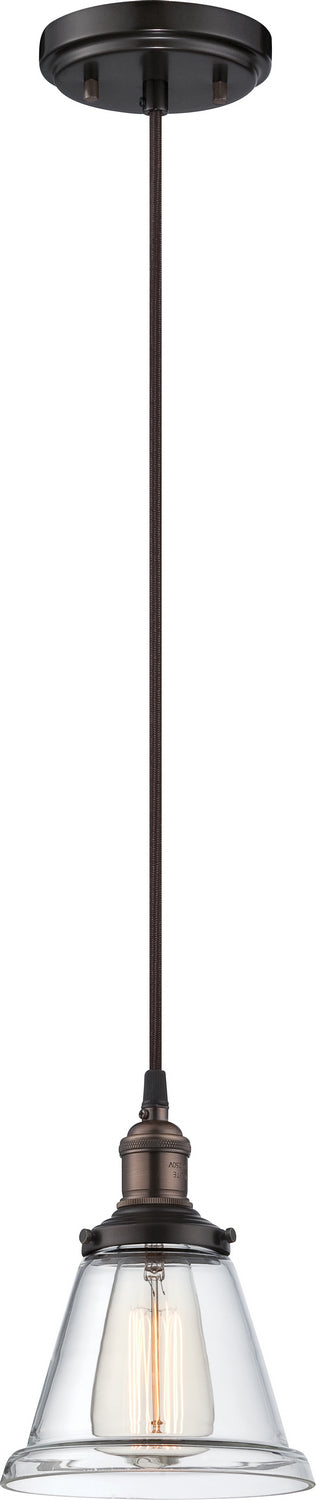 1-Light Vintage Pendant in Rustic Bronze