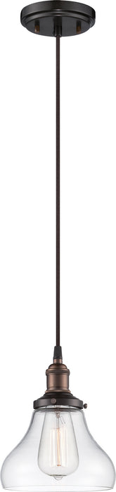 1-Light Vintage Pendant in Rustic Bronze