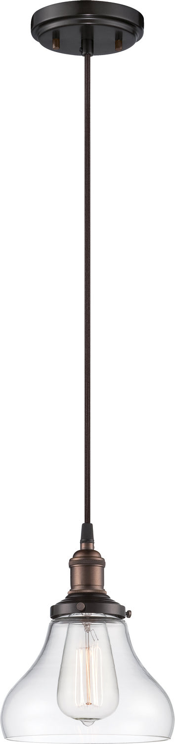 1-Light Vintage Pendant in Rustic Bronze