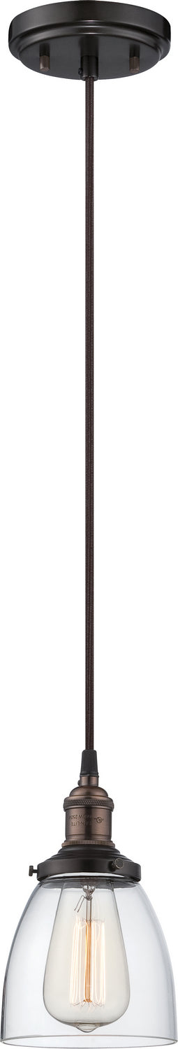 1-Light Vintage Pendant in Rustic Bronze