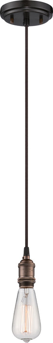 1-Light Vintage Pendant in Rustic Bronze