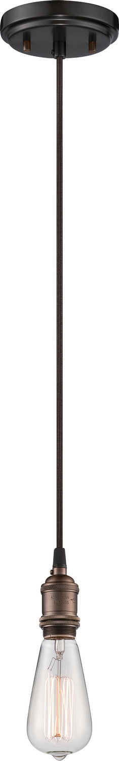 1-Light Vintage Pendant in Rustic Bronze