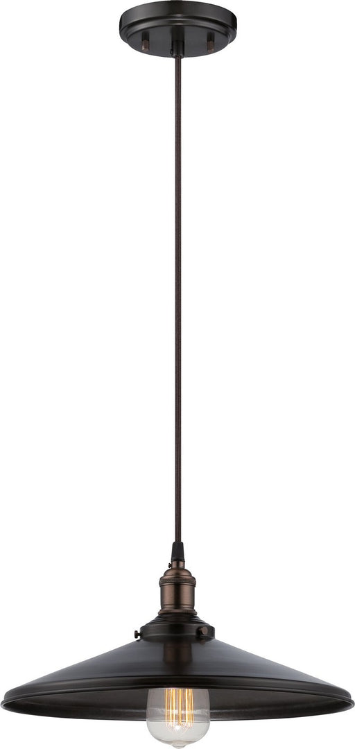 Vintage 14" Metal Cone Pendant in Rustic Bronze