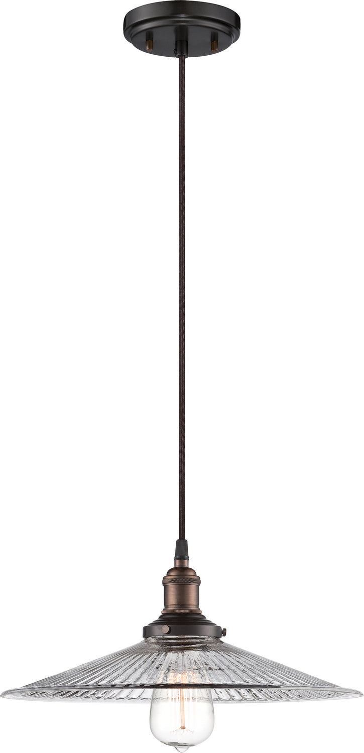 1-Light Vintage Pendant in Rustic Bronze