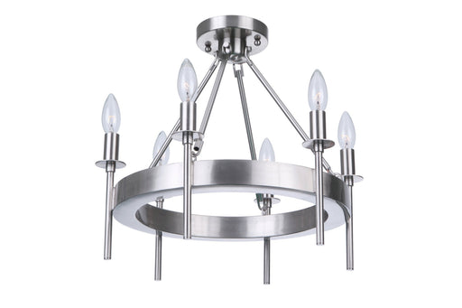 Larrson 6 Light 17.75" Semi Flush in Brushed Polished Nickel