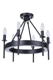 Larrson 6 Light 17.75" Semi Flush in Flat Black