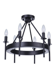 Larrson 6 Light 17.75" Semi Flush in Flat Black