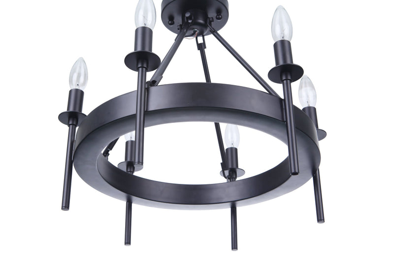 Larrson 6 Light 17.75" Semi Flush in Flat Black