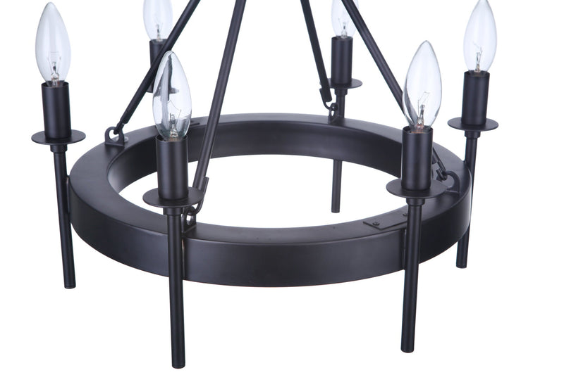 Larrson 6 Light 17.75" Semi Flush in Flat Black