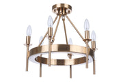Larrson 6 Light 17.75" Semi Flush in Satin Brass