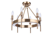 Larrson 6 Light 17.75" Semi Flush in Satin Brass