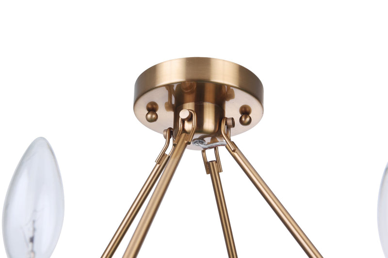 Larrson 6 Light 17.75" Semi Flush in Satin Brass