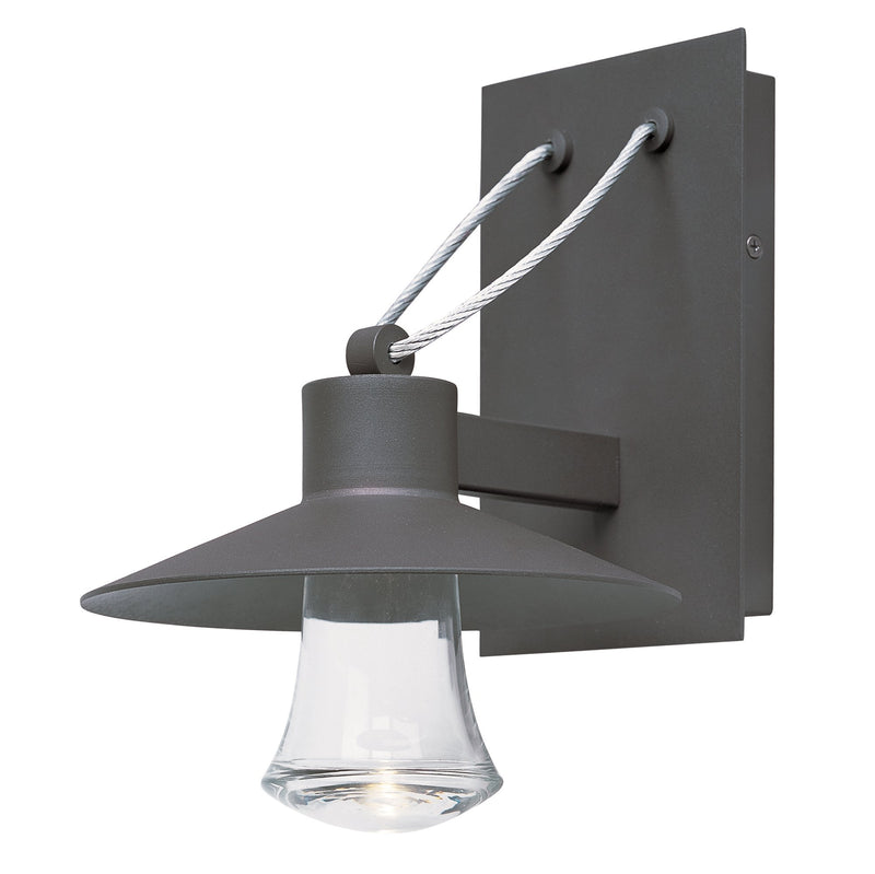 Civic Small Clear Glass LED Outdoor Wall Sconce in Architectural Bronze
