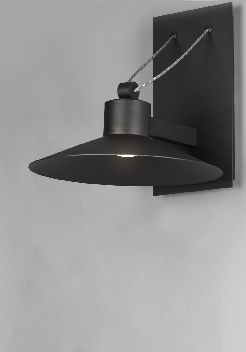 Civic Small Frosted Glass LED Outdoor Wall Sconce in Architectural Bronze