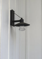 Civic Large Clear Glass LED Outdoor Wall Sconce in Architectural Bronze
