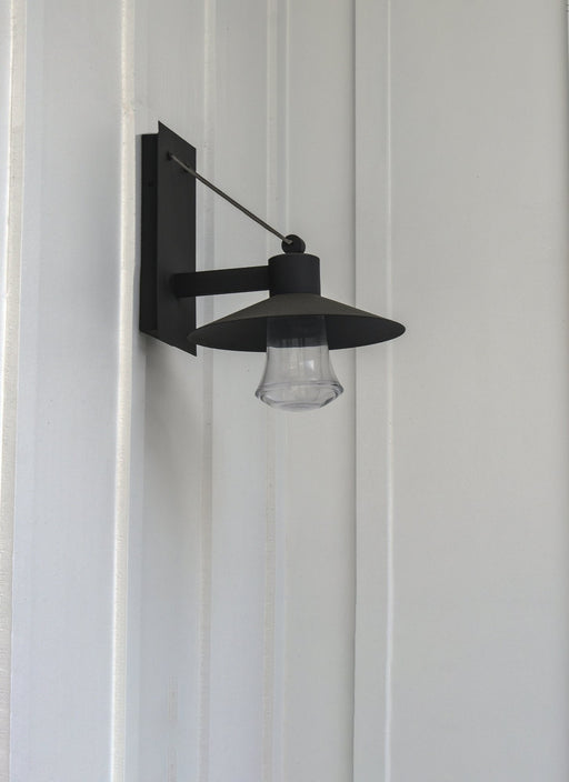 Civic Large Clear Glass LED Outdoor Wall Sconce in Architectural Bronze