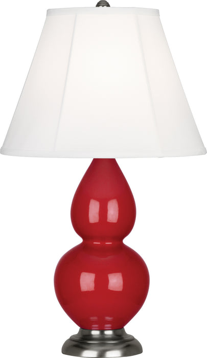 Small Double Gourd Accent Lamp with Ivory Stretched Fabric Shade - Lamps Expo