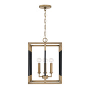 Bleeker 4-Light Small Chandelier in Aged Brass and Black