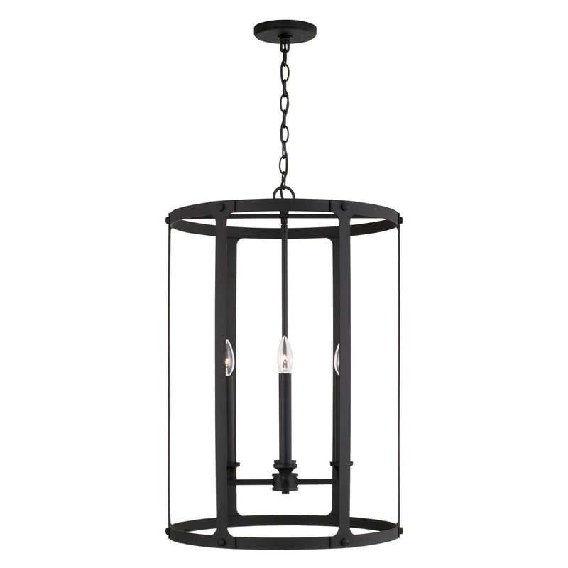 Brennen 4-Light Chandelier in Black Iron