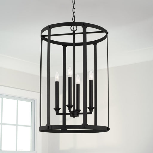 Brennen 4-Light Chandelier in Black Iron