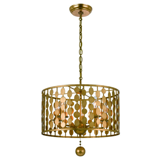 Layla 5 Light 18" Chandelier in Antique Gold