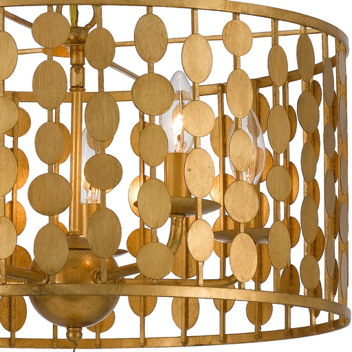 Layla 5 Light 18" Chandelier in Antique Gold