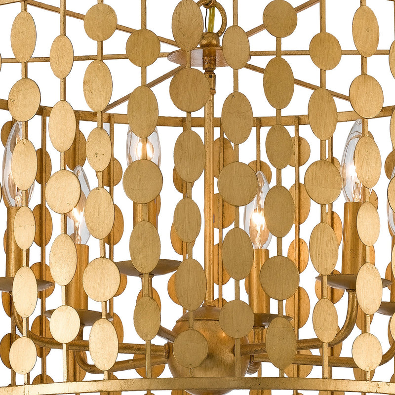 Layla 6 Light 23.75" Chandelier in Antique Gold