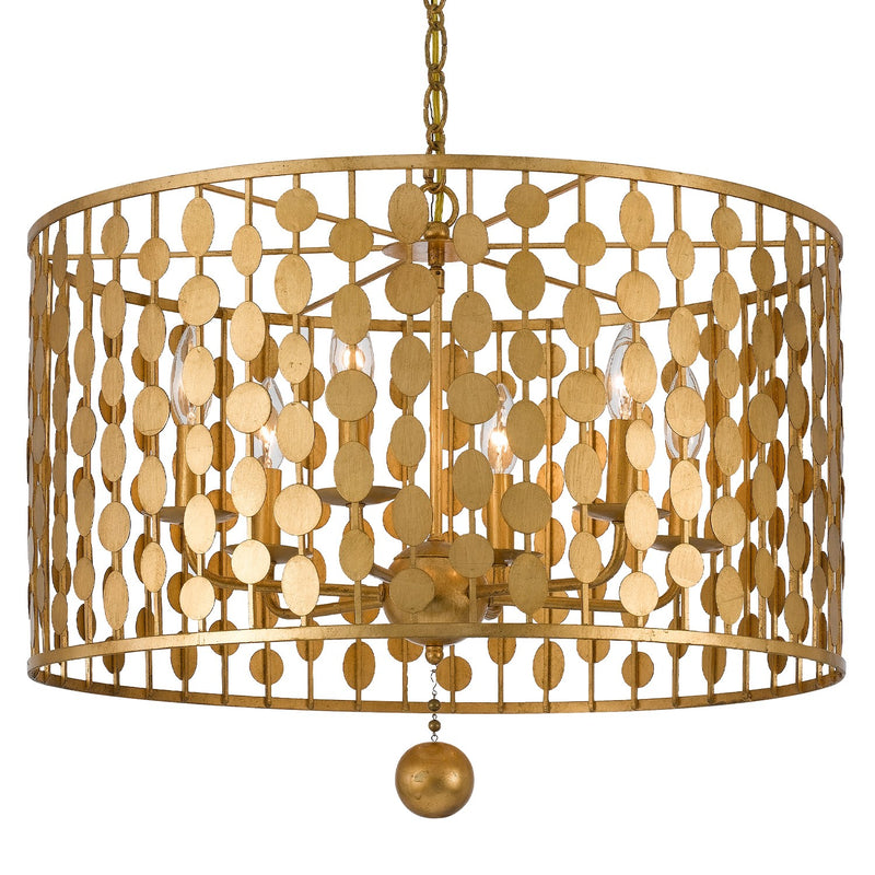 Layla 6 Light 23.75" Chandelier in Antique Gold